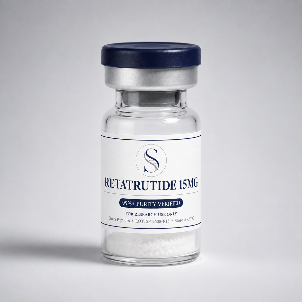 Retatrutide 15mg research vial by Strata Peptides