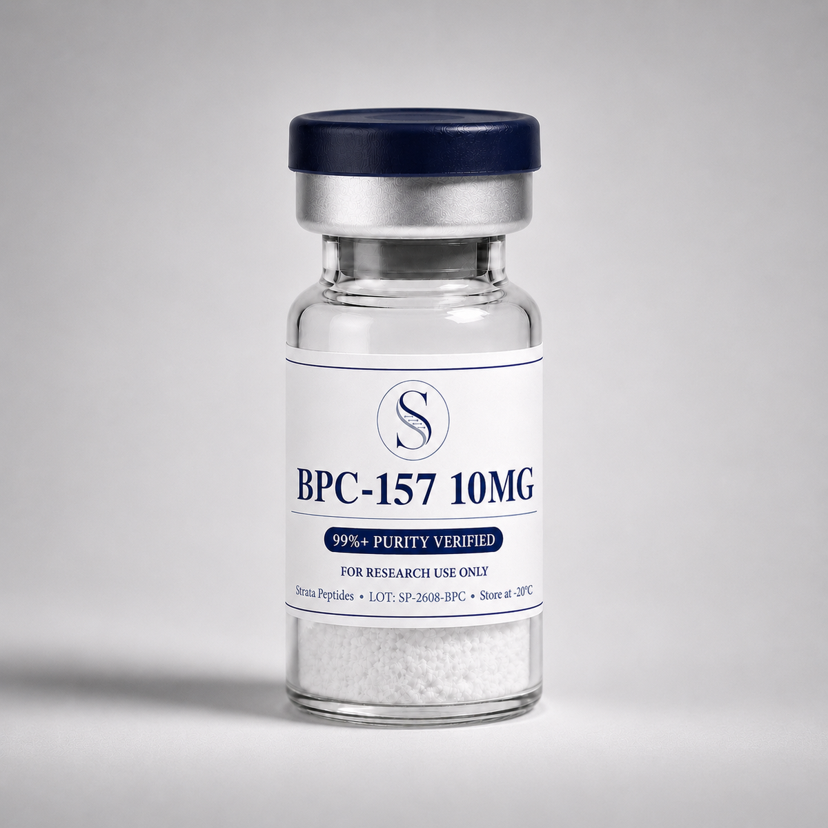BPC-157 10mg research vial by Strata Peptides