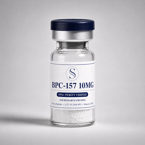 BPC-157 10mg research vial by Strata Peptides