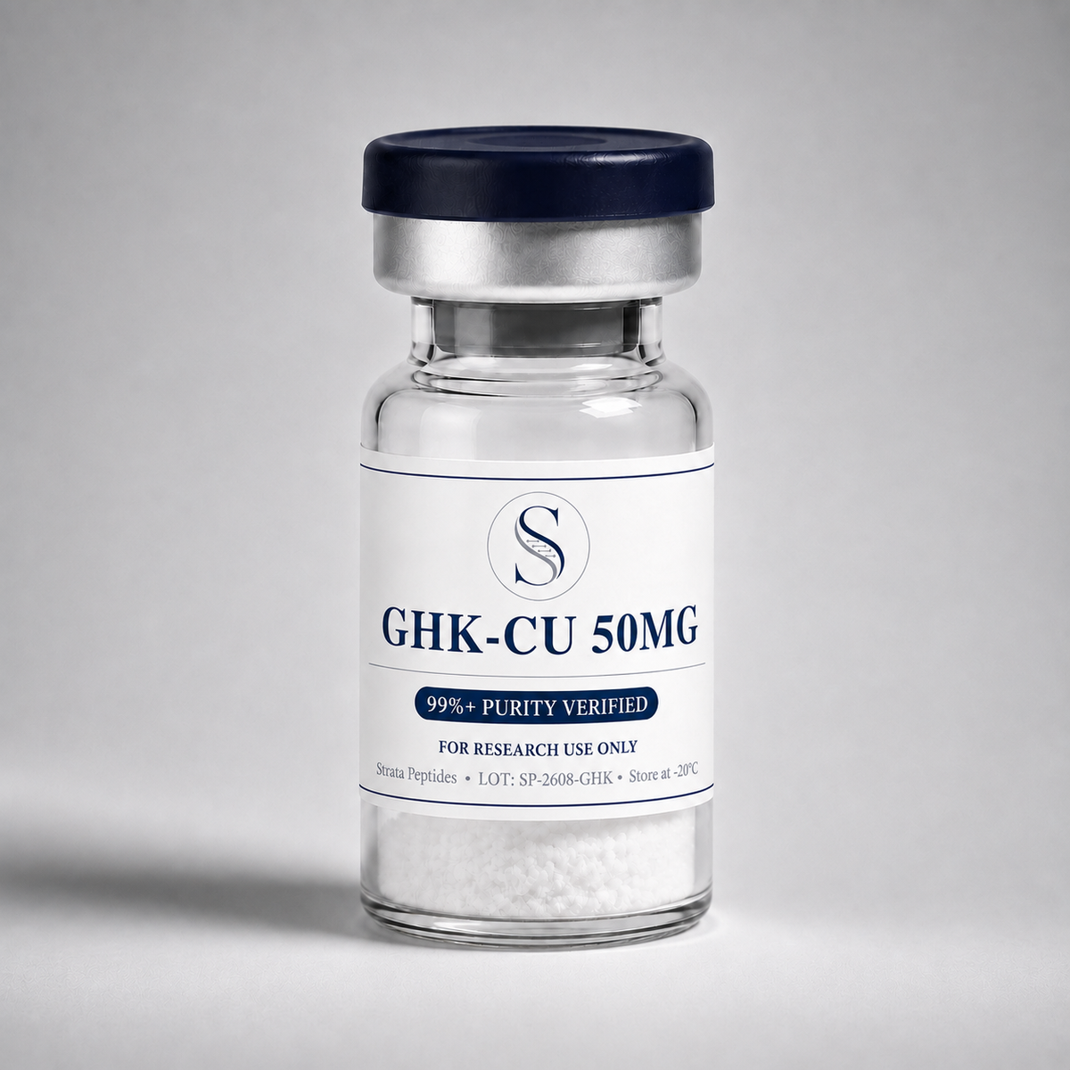 GHK-Cu 50mg research vial by Strata Peptides