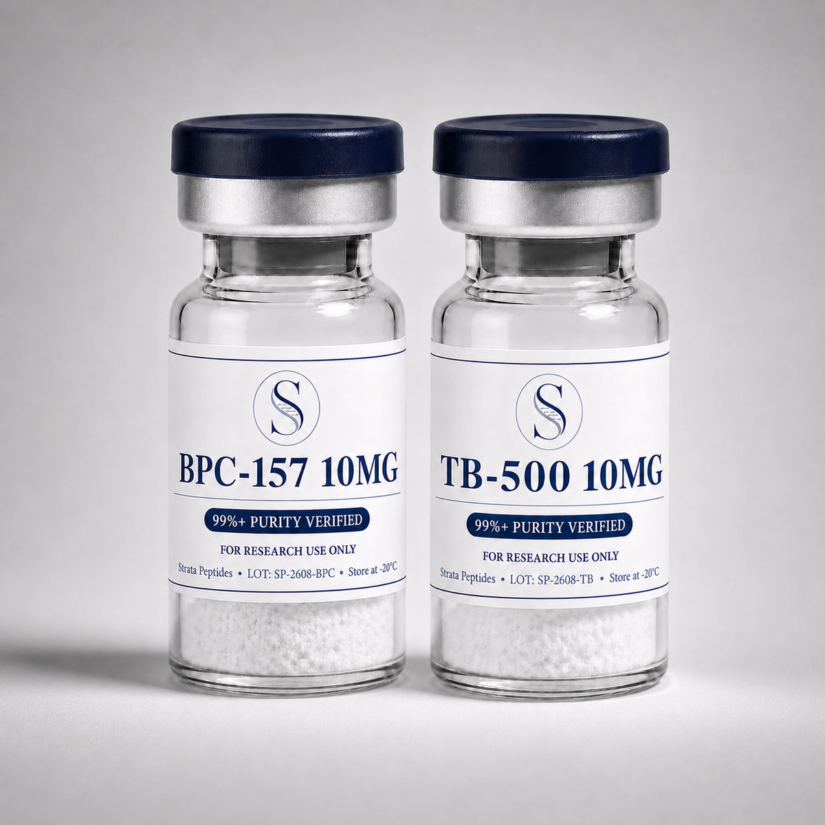 Recovery bundle with TB-500 and BPC-157 vials by Strata Peptides