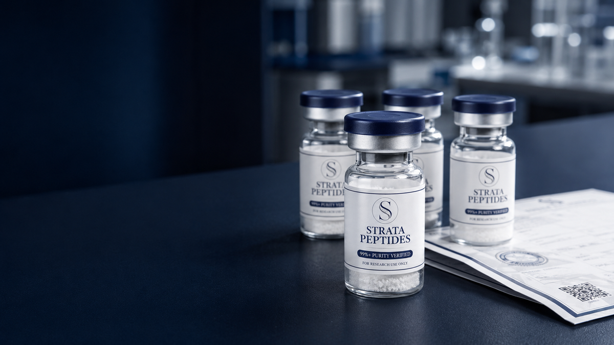 Strata Peptides laboratory research vials