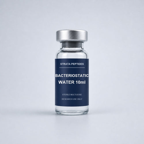 Bacteriostatic Water 10ml sealed research vial by Strata Peptides